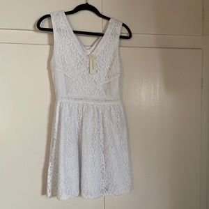 White lace dress from Francesca’s.